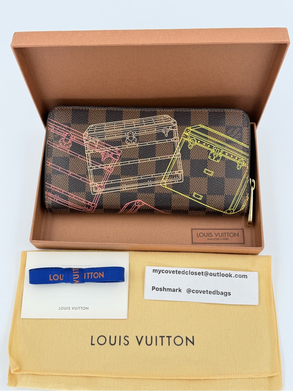 LV Limited Edition “Trunks” Zippy Wallet Excelnt Cndtn w/Box, Dust Bag, and COA!